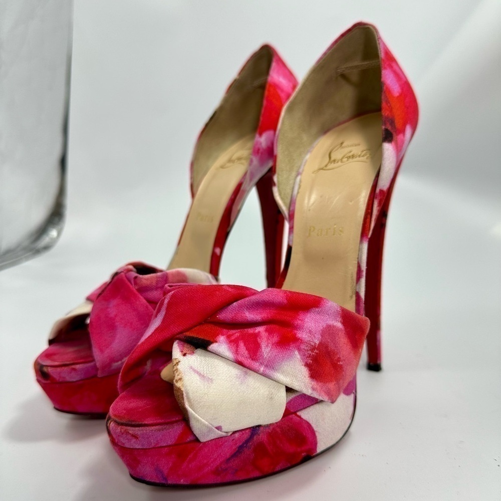 christian louboutin d'orsay floral print heels size 9.5